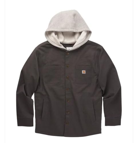 Carhartt RF Canvas Fleece Lined Shirt Jacket, Asphalt (Grey) Youth/Toddler XXS-4/5.
