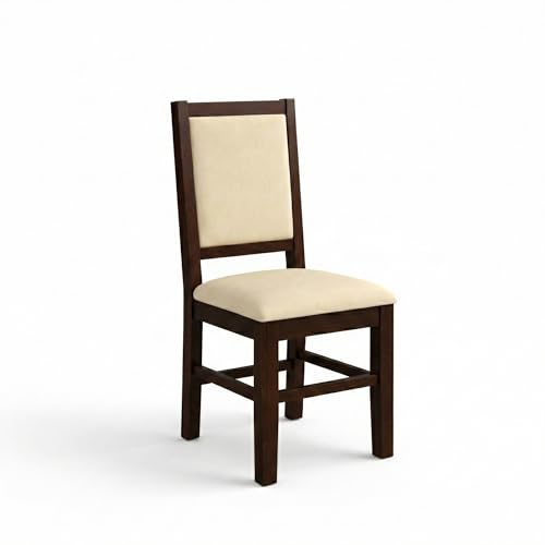 Image of SONA ART & CRAFTS Cresta Solid Sheesham Wood Dining Table Set of 4 Seater Dinner Dinning Table with 4 Cushion Chair Dining Furniture for Living Room Home Hotel Office Self Assembly (Walnut Finish)