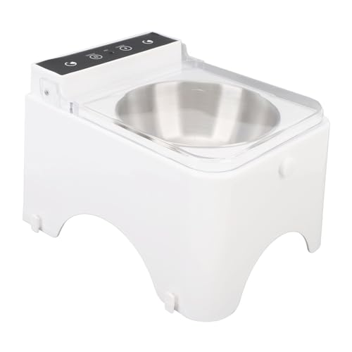 Tazón de Alimentación Automático para Perros, Tapa Transparente Diseño Levantado, Alimentador Inteligente Higiénico para Mascotas para el Hogar Interior, Control de Porciones de