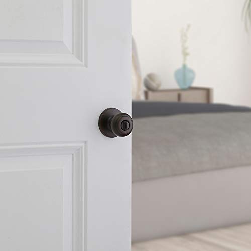 Image of Kwikset Cove Interior Privacy Door Knob with Lock, Door Handle For Bathroom and Bedroom, Venetian Bronze Keyless Turn Lock Doorknob