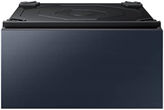 SAMSUNG 27-Inch Bespoke Front Load Washer Dryer Pedestal Stand w/ Pull Out Laundry Storage Drawer, WE502ND, Brushed Navy