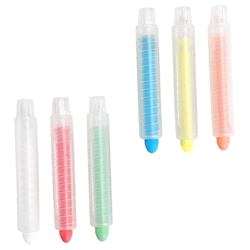 Angoily 6Pcs Dustless Water Soluble Chalk for Graffiti and Blackboard Drawing Packaging for Creative Learning Activities Random Color
