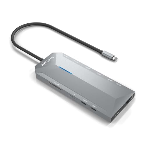 USB-C Dock 12 en 1 dual HDMI para conectar dos monitores y transferir datos 1