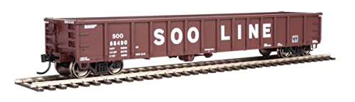 Walthers HO Scale 53' Railgon Gondola Soo Line (Oxide/White/Large Name) #64069