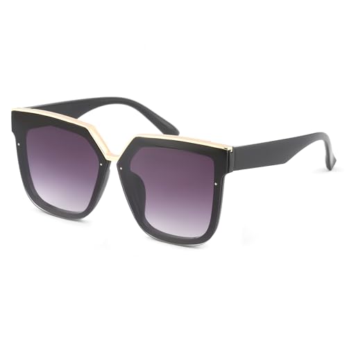 Oversized Sunglasses for Women, Square Style for Womens, Narrow Square Frame Visor Shades UV400
