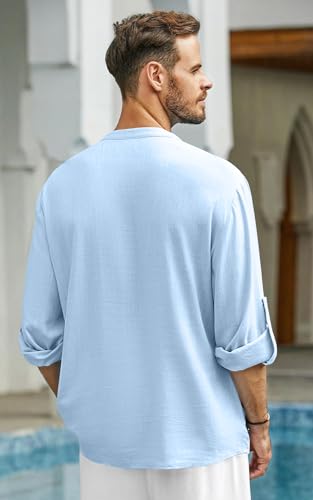Image of Men's Solid Cotton Blend Regular Fit Mandarin /Chinese Collor Short Kurta for Men