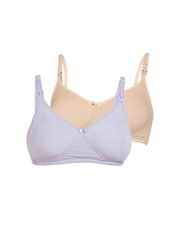 Image of Inner Sense Organic Cotton Bamboo Feeding Bra for Women Full Coverage I Non Padded Encircled Nursing Bra for Women with Side Support and Wirefree Design (Combo Pack)