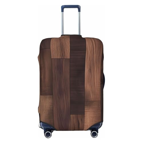 Wooden Elastic Travel Luggage Cover, Washable Spandex Suitcase Protector, Anti-Scratch Fits 18-32 Inch