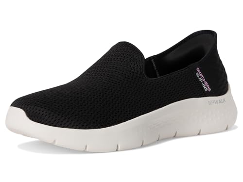 Skechers Women's Hands Free Slip-Ins Go Walk Flex-Relish Sneaker, Black/White, 8.5 Wide