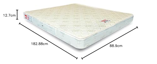 Image of COIR FIT Health Plus 5' Inch Single Size Rubberised Coir Mattress(72x35x5, White)