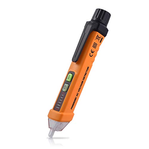 Non-Contact Voltage Tester 12-1000V Voltage Detector Test Pen Adjustable Sensitivity AC Voltage Meter with Live/Null Wire Distinguish LCD Display LED Flashlight