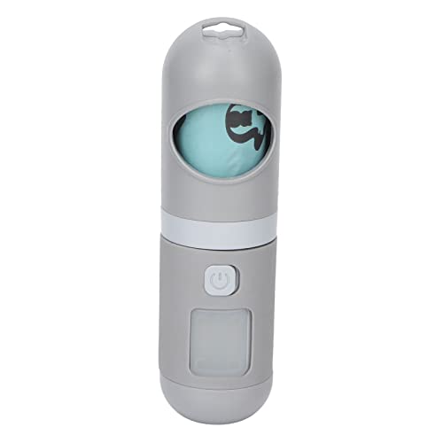 Soporte para Bolsa de Caca de Perro, Función de Luz SOS Dispensador de Bolsas de Basura para Mascotas Recargable por USB con Linterna LED para Caminar