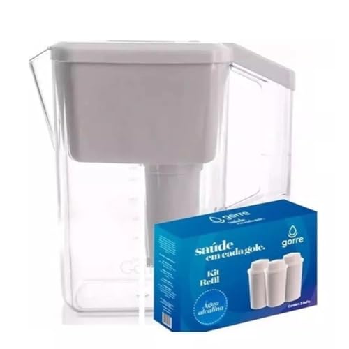 Jarra Magnética Gorre Água Alcalina + Kit C/ 3 Filtros