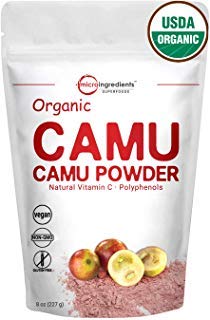 Micro Ingredients Organic Camu Camu Powder, 12 oz | Freshly Harvested Berry Source | Source of Naturally Occurring Vitamin C | Non-GMO, Vegan Friendly