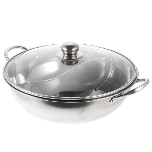 Marmite à fondue acier inoxydable double compartiment Abaodam avec chauffage de table - 2