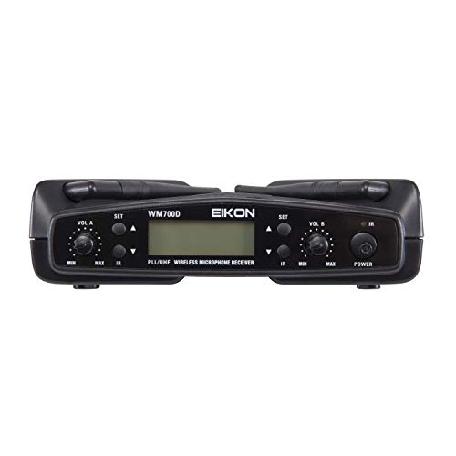 PROEL EIKON WM700DHA (DUAL) - Coppia microfoni wireless ad Archetto per karaoke, canto e live, Nero