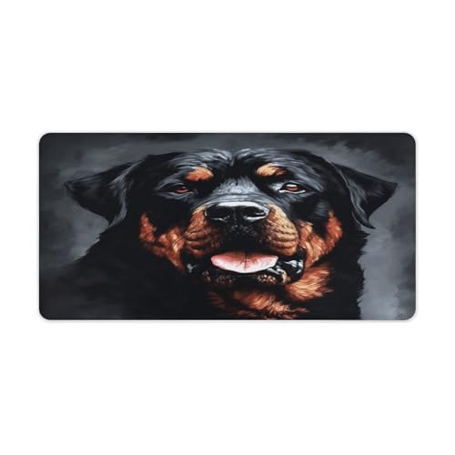 Tapete para mouse de escritorio grande con arte Rottweiler