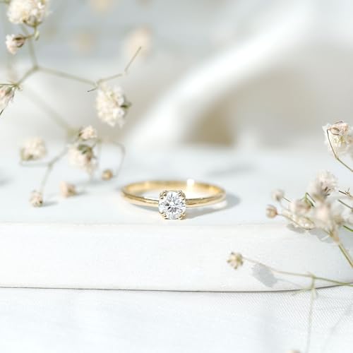 Certified 5mm Lab Grown Diamond Solitaire Promise Ring, Ef-Vs Quality, Diamond Proposal Ring For Women - Ready To Gift3