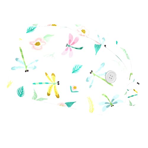 Chapeau de travail respirant JDEZ en lot de 2 avec motif feuilles florales de libellule