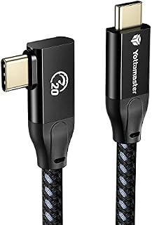 Yottamaster USB C to USB C Cable 90 Degree with 100W Charging, 20Gbps Type-C Cable Right Angle with E-Marker Support 4K@60Hz, Fully Compatible with Phone/laptop/Tablet/Switch USB C Devices