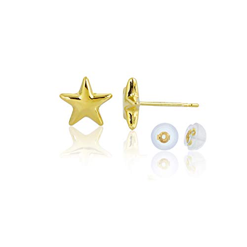 14k Yellow Gold Polished Star Post-back Stud Earrings | 8.30mm | Star Earring | Fine Jewelry | Solid Gold Earrings For Women and Teens