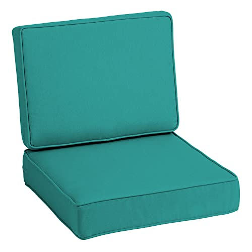 Arden SelectionsProFoam Performance Outdoor Deep Seating Cushion Set 24 x 24, Surf Teal