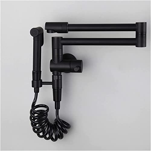 Grifos de pared plegables para cocina con acabado en latón negro mate 6