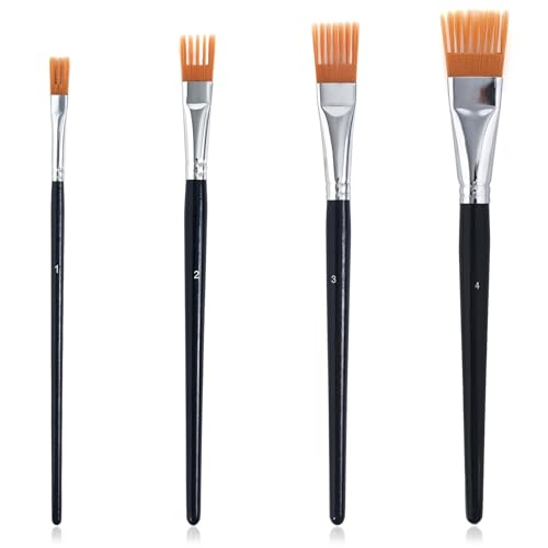 Clofiak 4Pcs Comb Artist Brush Set Professional Grainer Brush Paint Brush Comb Paintbrush for Acrylic Painting Oil and Watercolor