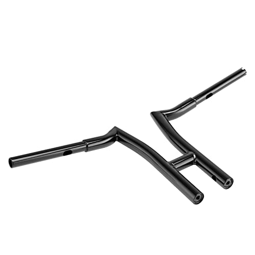 Mofun 12" Rise Handlebars 1.25" Fat T-Bar Ape Hangers Bar Fits For 1996-2023 Harley Sportster 883 1200, Dyna Low Rider Street Bob Super Glide, Softail Deluxe Heritage, Road King, Gloss Black #TOP6