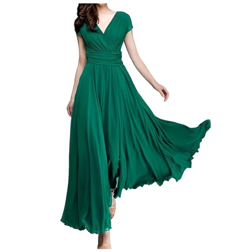 Robe de soirée col en V idéale pour les mariages et grands galas