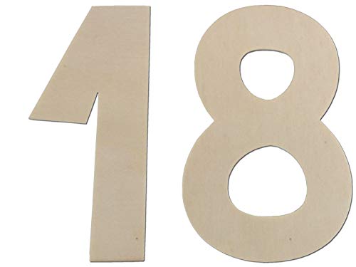 Números decorativos para 18 cumpleaños de madera, idea de regalo de cumpleaños o como decoración de mesa (20 cm) Cover