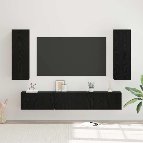 WSJHUHK TV-skåp set 5 st svart ek medium 30,5 x 30 x 90 cm-möbler, TV-stativ och TV-skåp