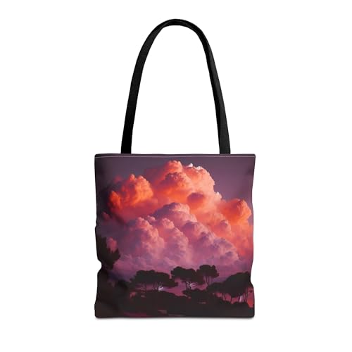 Premium Tote Bag with Reinforced Stitching - A Cloud at Sunset in Dégradé from Blush to Mauve