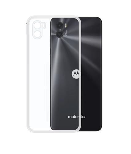 Image of COVERBLACK Soft Rubber Silicon Clear Back Cover Compatible Model for Motorola E22s - Transparent