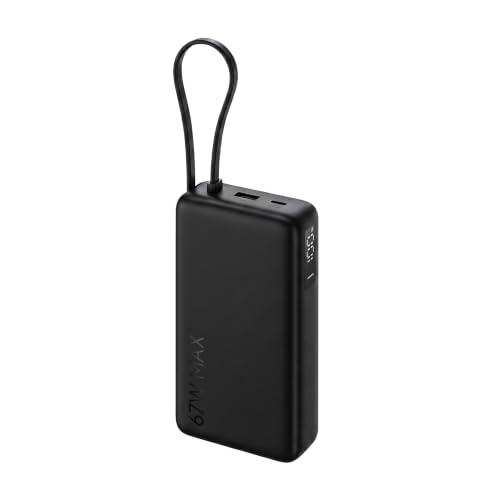 Xiaomi Power Bank 5i 20000mAh 67W Turbo Charging PD 3.0 & PPS|in-Built Cable|12 Layer Protection|Digital Display|Triple Output Ports|Supports Laptop, 