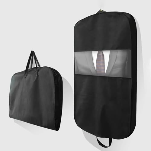 Thickened Non-Woven Garment Bag, Suit Bags with Three-Dimensional Design, Foldable Garmet Bag, for Hanging Clothes Storage(Gray)3