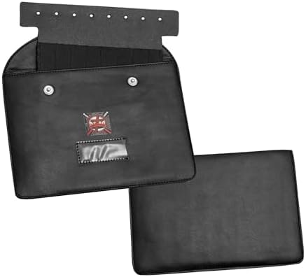 MASONS & REENACTMENT HUB Premium Masonic Regalia Pocket Jewel Holder Case – Leather Carry Wallet with Soft Lining for Freemason Lodge Jewels, Pins & Badges