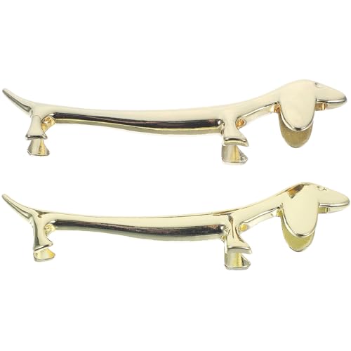 HYTROVE 2個 合金製おしゃれ犬型箸置き 錆びにくい金属製スプーン 箸置き兼用 卓上インテリアにもな耐久デザイン