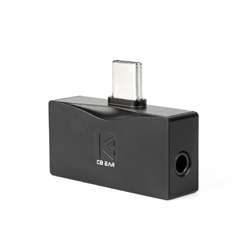 2026 Latest KBEAR TC06 USB C DAC with Headphone Amplifier, Portable Mini DAC Amp with 3.5mm 4.4mm Output, HIFI Hi-Res USB C to 3.5mm Audio Adapter for KZ ZS10 PRO IEM,Work with PC/Laptop/Phone (Black)
