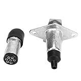 HUIOP 7-poliger Steckeradapter, Anhängerzubehörset aus Metall mit Versteckten Anschlussblöcken, Federabdeckung und Hoher Staubbeständigkeit.Einfache Installation für Wohnmobile,