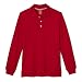 French Toast Big Boys' Long-Sleeve Pique Polo Shirt, Red, Large/10-12
