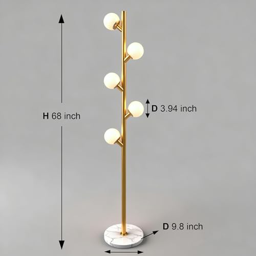 Fiqevs Globe Floor Lamp, Modern/Mid Century Standing Lamps for Living Room, Bedroom, Office - Image 6