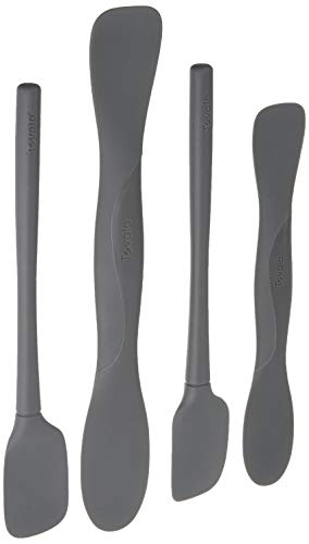 Image of Tovolo Flex Core Mini Silicone Spatula Set for Kitchen Prep and Baking, Silicone Kitchen Utensils Set with Spatula Spoonula & Scoop Tools, BPA Free Heat Resistant Silicone Cooking Set, Charcoal Gray