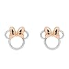 Disney Minnie Mouse Jewelry, Minnie Silhouette Stud Earrings, Two Tone, Sterling Silver