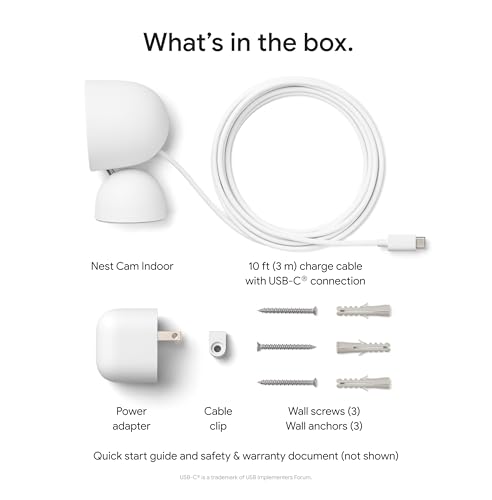 undefined Google Nest Cam Indoor (Wired, 3rd Gen) - Security Camera with 2K Video and Gemini, Night Vision, 2-Way Audio, Works with Google Home - 2025 Model - Snow の商品画像 11