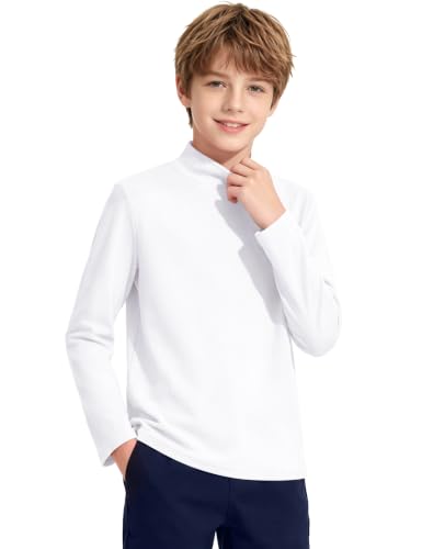 Image of Auranso 3 Pack Boys Turtleneck Long Sleeve Shirts Girls Kids Warm Tops