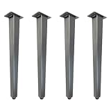 MJYDKBZ Tischbeine Verstellbar, 4 Stück Tischfüße Verstellbar Tischfusse Schwarz Möbelfüße Edelstahl | Sprühfarbe Sofasfüße Höhe: 7-50.5cm Schrankfüße Couchtischbeine Möbelbeine 35.5cm/14'