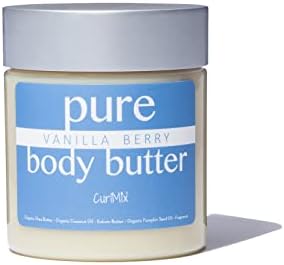 CurlMix Organic Body Butter with Shea Butter and Pumpkin Seed Oil - Vanilla Berry - 8 fl oz
