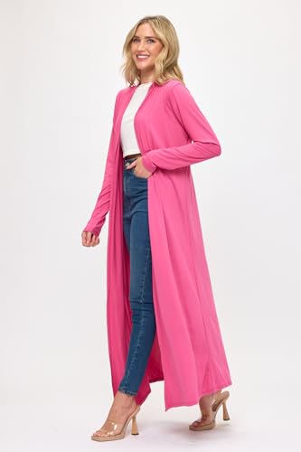 Image of Isaac Liev Maxi Cardigan Duster Sweater - Women's Extra Long Open Front Full Length Lightweight Cardigans Dusters Sweaters