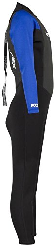 Hyperflex Access Unisex Full Body 3Mm Backzip Wetsuit Watersports - Kid Sizes - Warm 4-Way Stretch Neoprene - Adjustable Collar And Flat Lock Construction - High Performance 50+ Uv Shield,Black/Blue #TOP3